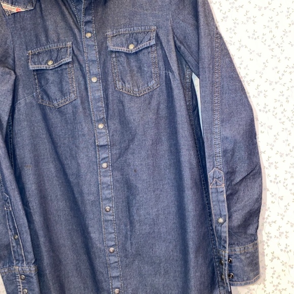 Vintage Diesel Dark Wash  / Button Down Collar Neckline Western Americana Dress - Picture 6 of 13